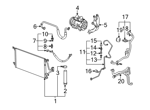 2006 Saturn Relay Auxiliary Heater & A/C Evaporator Core Diagram for 15925708