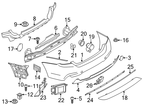 2017 BMW 430i Rear Bumper Rear Reflector, Rear Left Diagram for 63147382233