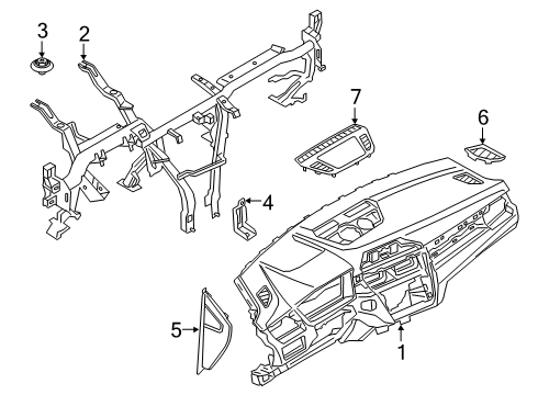 2021 BMW X2 Cluster & Switches, Instrument Panel SPACER BUSH Diagram for 07149366930
