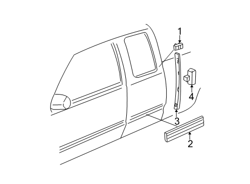1995 GMC C2500 Exterior Trim - Cab Molding-Body Side Outer Panel Joint Diagram for 15630175