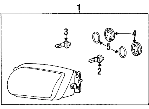 2000 Hyundai Tiburon Bulbs Headlamp Assembly, Left Diagram for 92101-27550