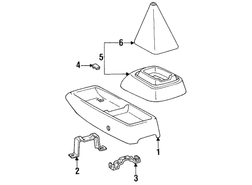 1992 Toyota Previa Center Console Cover Sub-Assembly, SHIF Diagram for 58808-95D00-B0