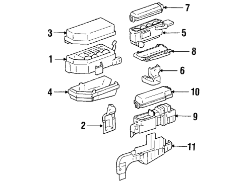 1995 Toyota Avalon Electrical Components Upper Cover Diagram for 82672-07031