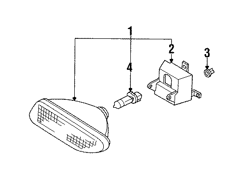 1997 Mercury Tracer Bulbs Fog Lamp Assembly Diagram for F7CZ15200AE