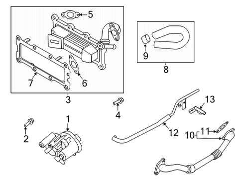 2021 Hyundai Santa Fe EGR System Gasket-EGR Adaptor Diagram for 28455-2M400