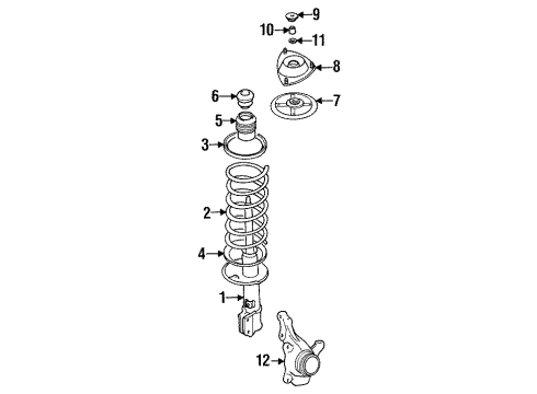 1995 Hyundai Sonata Front Suspension Components, Lower Control Arm, Stabilizer Bar Insulator Assembly-Strut Diagram for 54610-34010