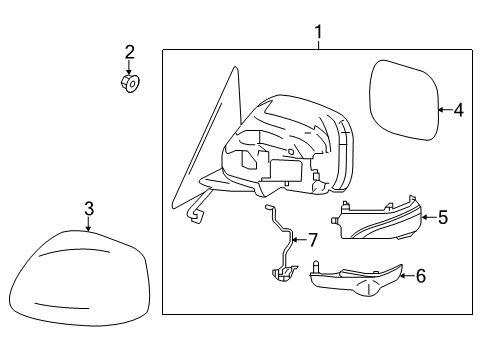 2012 Infiniti QX56 Mirrors Glass - Mirror, RH Diagram for 96365-1LA1A