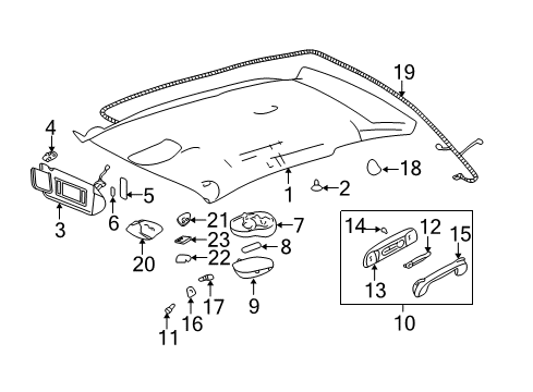 2003 Chevrolet Impala Interior Trim - Roof LAMP, Courtesy/Dome/Reading Lamp Diagram for 10349801