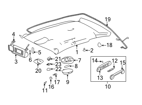 2003 Chevrolet Impala Interior Trim - Roof Switch Asm, Sun Roof Opening Position *Gold Diagram for 12459083