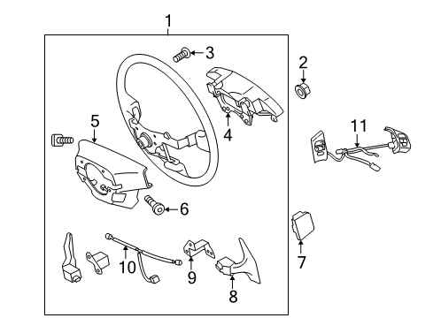 2010 Lexus IS F Steering Column & Wheel, Steering Gear & Linkage Steering Wheel Assembly Diagram for 45100-53260-C1