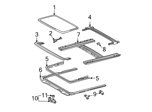 2005 Toyota RAV4 Sunroof Motor Diagram for 63260-42080