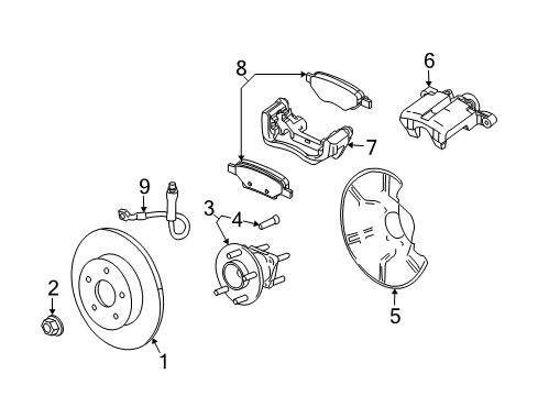 2005 Saturn Relay Brake Components Caliper Diagram for 19354123