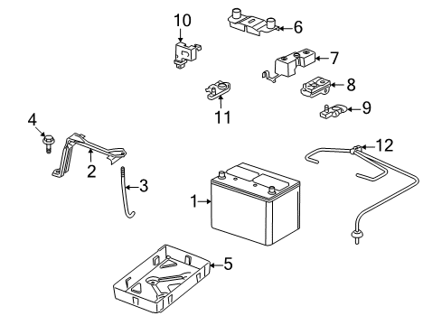 2007 Lexus GS450h Battery Hose, Battery Diagram for 28885-31010