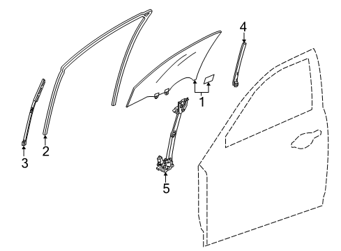 2015 Acura ILX Front Door Sash, Right Front Door (Lower) (Front ) Diagram for 72230-TX6-A01