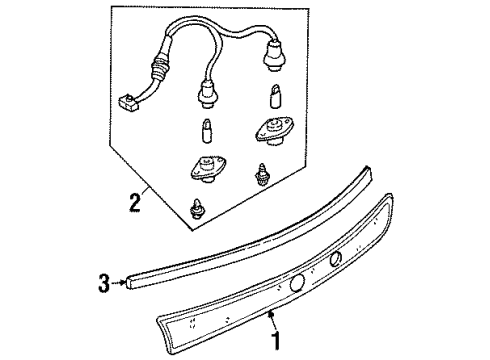 1997 Mercury Tracer Rear Reflector License Lamp Diagram for F7CZ-13550-AC