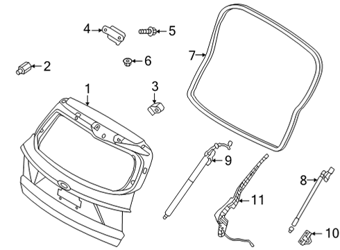 2021 Kia Sorento Lift Gate Panel Assembly-Tail Gate Diagram for 72800R5300