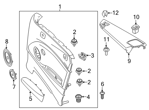 2020 BMW M240i xDrive Interior Trim - Quarter Panels Capping, Side Trim Panel, Rear Left Diagram for 51437312399