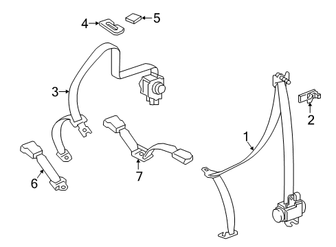 2016 Toyota Tacoma Seat Belt Latch Diagram for 73380-04090-C0