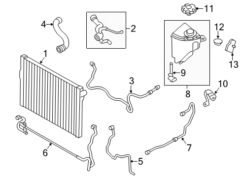 2015 BMW ActiveHybrid 7 Radiator & Components Radiator Coolant Hose Lower Diagram for 17127605640