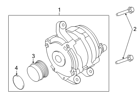 2019 Ford Escape Alternator Pulley Diagram for DJ5Z-10344-A