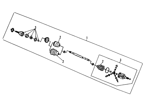 1984 Buick Century Front Axle Shafts & Joints Boot Kit, Front Wheel Drive Shaft Tri-Pot Joint Diagram for 7843577