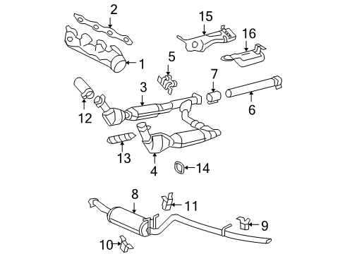 2004 Ford F-150 Exhaust Components Muffler Diagram for 2C6Z-5230-AA