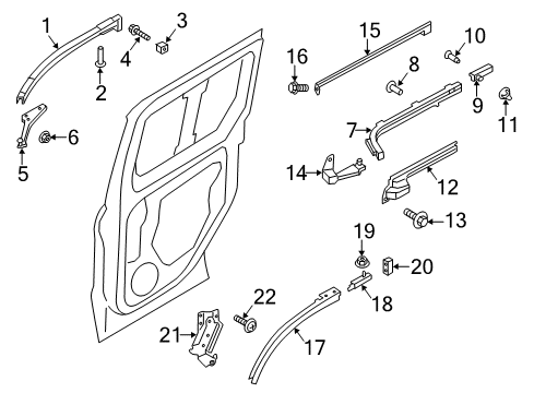 2014 Ford Transit Connect Door Hardware Center Track Diagram for DT1Z-1525004-A