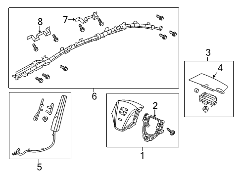 2014 Honda CR-V Air Bag Components Bracket, FR Grab Rail Diagram for 83241-T0A-A50