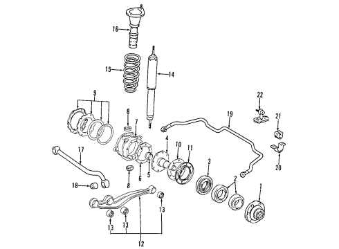 1997 Lexus LX450 Front Suspension Components, Stabilizer Bar Bushings Diagram for 48815-60070