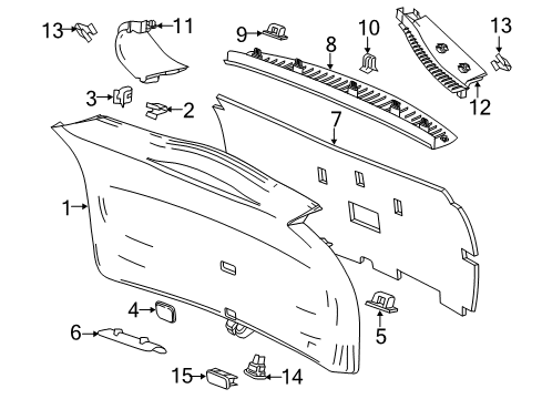 2022 Buick Enclave Interior Trim - Lift Gate Lower Gate Trim Cover Diagram for 23349230