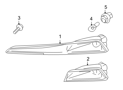 2011 Acura TL Bulbs Light Unit, Left Front Turn Signal Diagram for 33351-TK5-A01