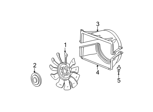 2002 GMC Sierra 3500 Cooling System, Radiator, Water Pump, Cooling Fan Lower Shroud Diagram for 15196053