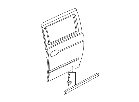 2000 Honda Odyssey Exterior Trim - Side Loading Door Protector, R. RR. Door Diagram for 75303-S0X-A01