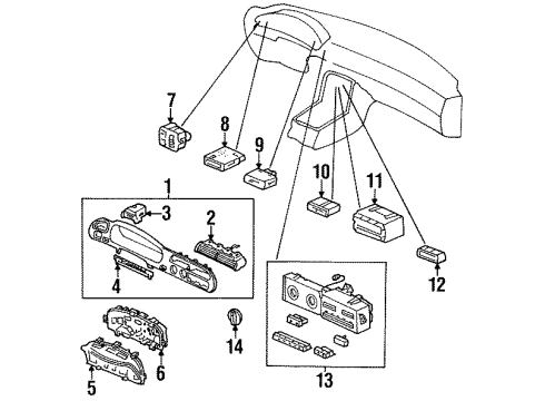 1996 Honda Accord Sunroof Panel Assy., Meter *NH1L* (BLACK) Diagram for 77200-SV1-G01ZA