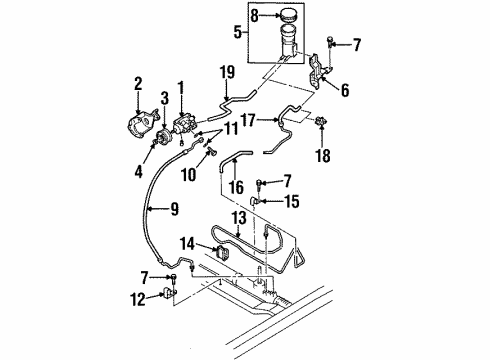 2003 Isuzu Axiom P/S Pump & Hoses, Steering Gear & Linkage Bolt, Water Pump Diagram for 0-28050-800-0