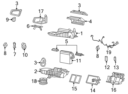 2004 Cadillac XLR Blower Motor & Fan Filter Asm-Pass Compartment Air Diagram for 15861929