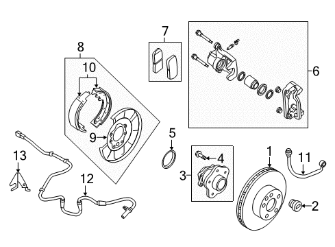 2019 Nissan Maxima Parking Brake Plate Assy-Back, Rear Brake LH Diagram for 44030-4RA5A