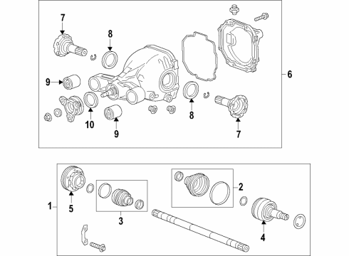 2020 Cadillac CT5 Rear Axle, Differential, Drive Axles, Propeller Shaft Front Seal Diagram for 84479771