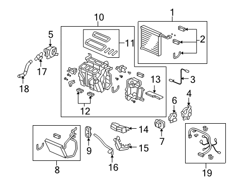2013 Honda Crosstour Air Conditioner Motor Assembly, Air Mix (Passenger Side) Diagram for 79170-TP6-A21
