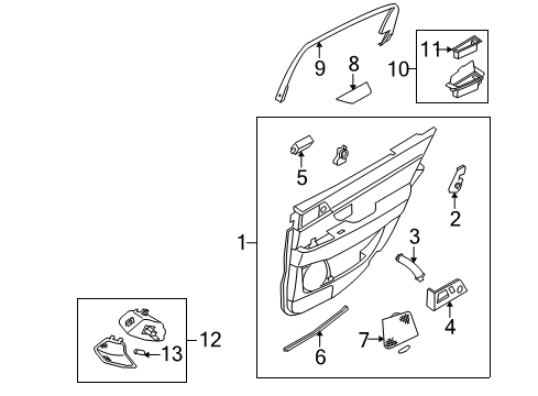 2004 Kia Amanti Interior Trim - Rear Door Unit Assembly-Safety Window Diagram for 957503F200