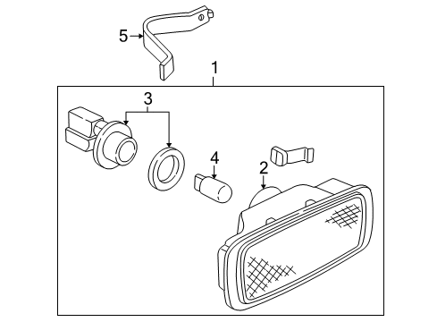 1992 Acura NSX Exterior Lamps Light Assembly, Right Front Side Marker Diagram for 33800-SL0-A01