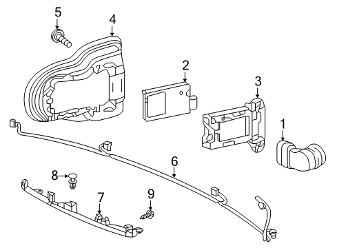 2020 Honda Pilot Parking Aid Cover, R. Bsi Radar Diagram for 36934-TG7-A01