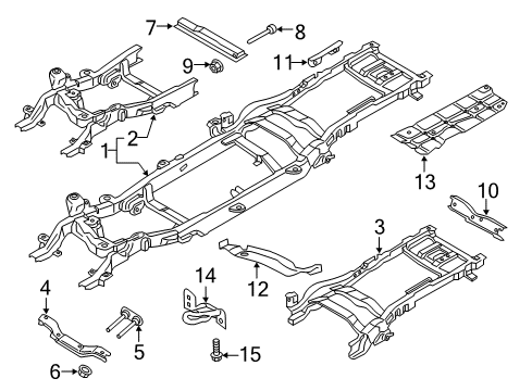 2017 Ford F-250 Super Duty Frame & Components Transmission Crossmember Diagram for JC3Z-6A023-A