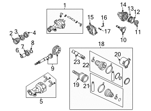 2003 Infiniti G35 Axle & Differential - Rear Gear Set - Final Drive Diagram for 38100-0C360