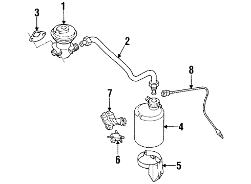 1994 Nissan Quest EGR System Exhaust Gas Recircuration Valve Diagram for 14710-0B710