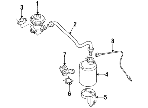 1995 Nissan Quest Emission Components Positive Crankcase Ventilation Valve Diagram for 11810-0B000