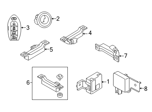 2014 Infiniti Q50 Keyless Entry Components Keyless Controller Assembly Diagram for 28595-4HB0A