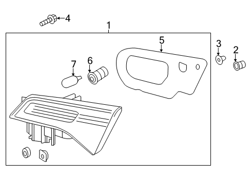 2018 Acura ILX Bulbs Light Assembly, Driver Side Lid Diagram for 34155-TX6-A51