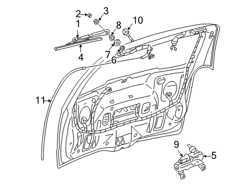 2004 Pontiac Montana Rear Wipers Wiper Arm Cap Diagram for 12487609