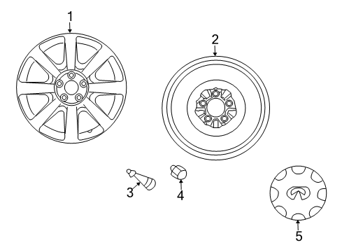 2003 Infiniti M45 Wheels, Covers & Trim Ornament-Disc Wheel Diagram for 40315-CR910